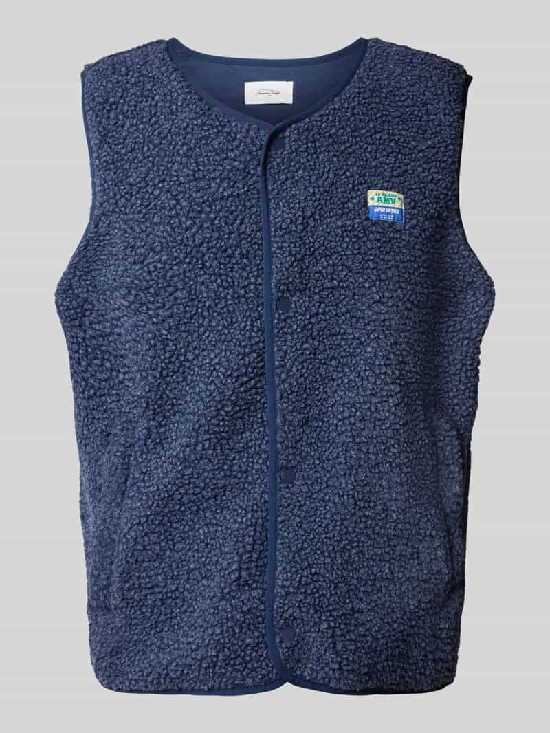 American vintage Bodywarmer van teddybont met labelpatch model 'HOKTOWN'