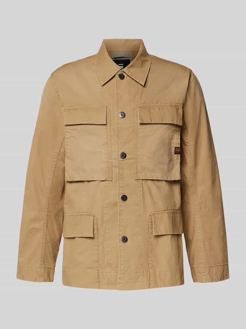 G-Star Raw Overhemdjack met klepzakken en labeldetail