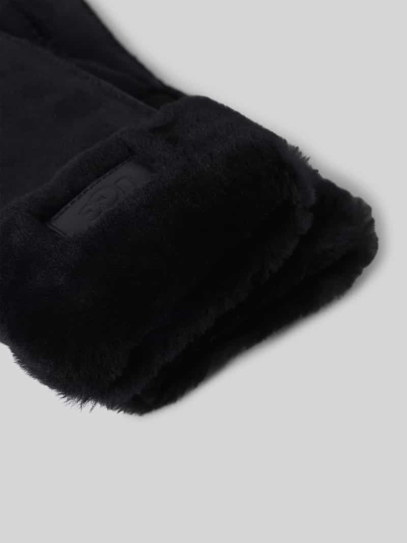 Ugg Handschoenen van lamsleer met labeldetail