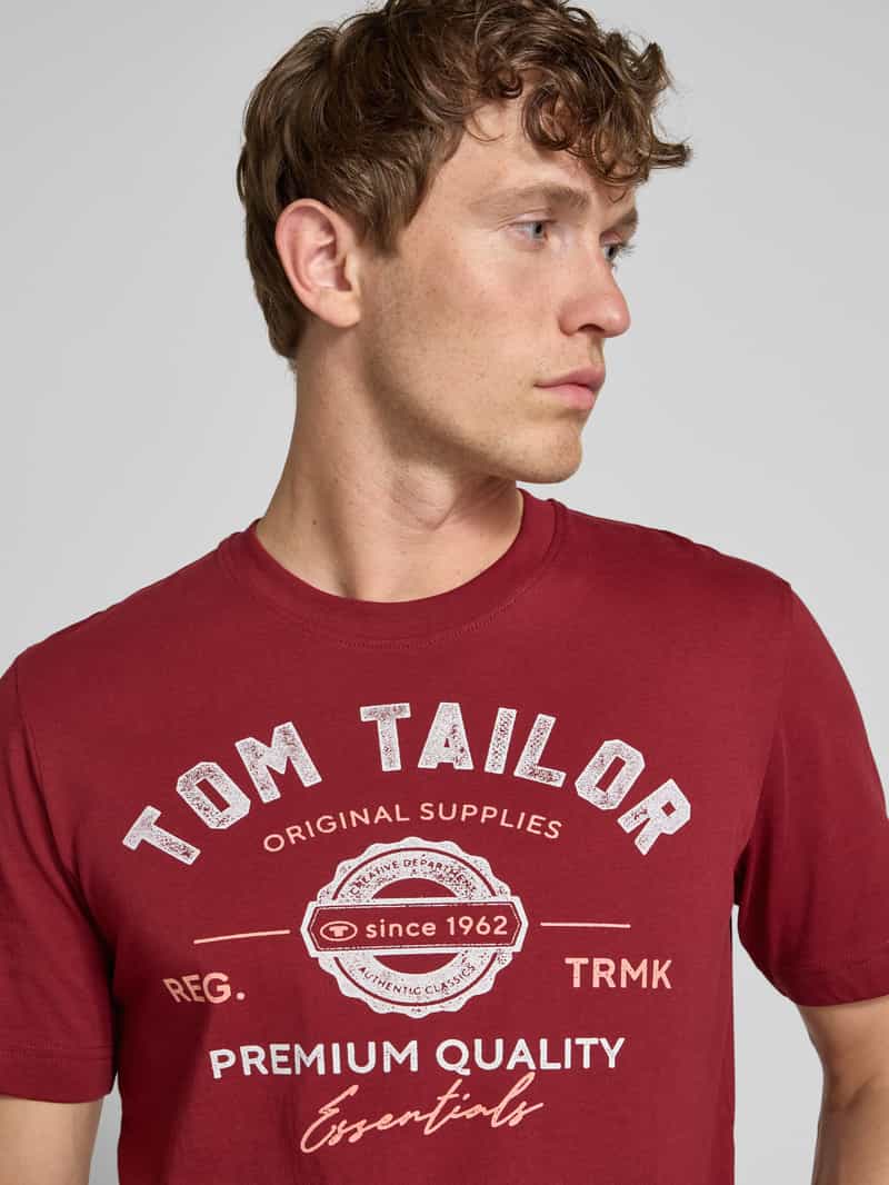 Tom Tailor Regular fit T-shirt van puur katoen