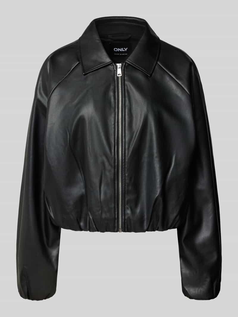 Only Regular fit bomberjack in leerlook model 'SARAMY'