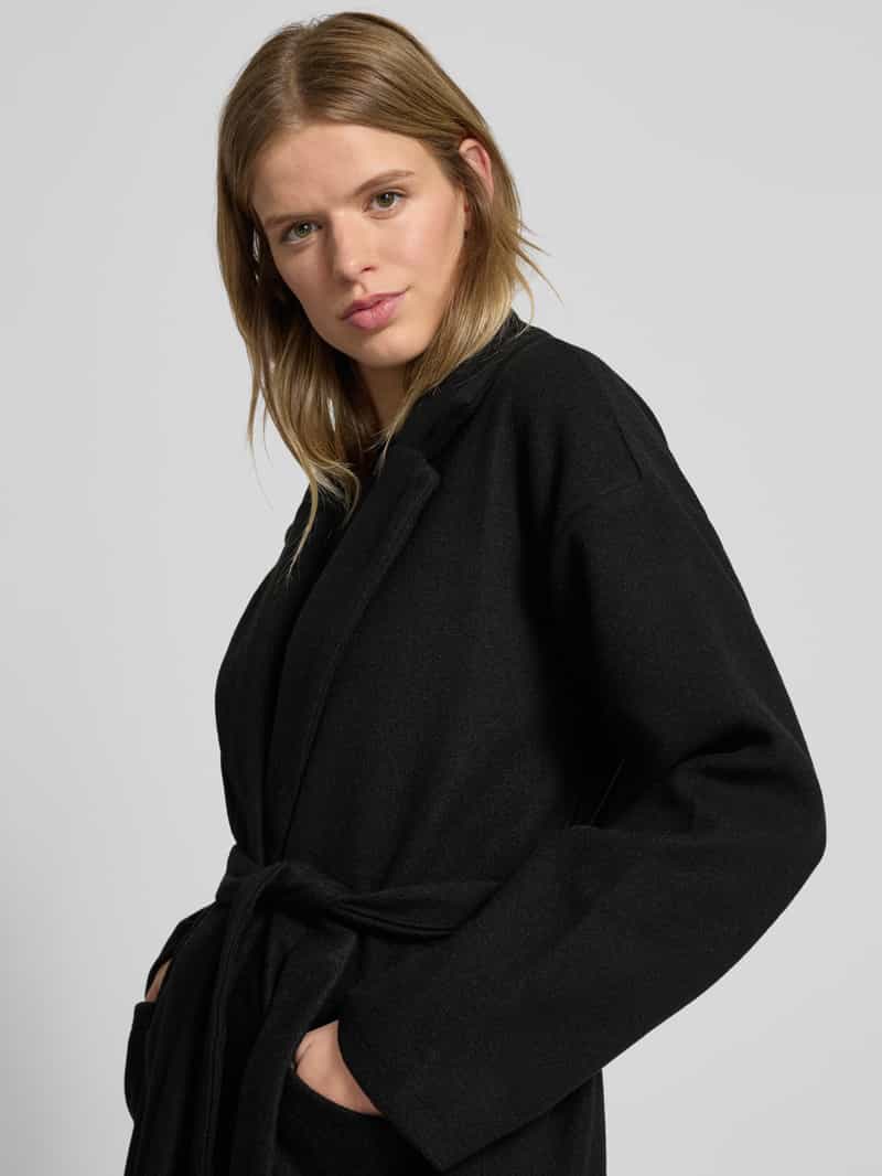 Pieces Regular fit lange jas met tailleriem model 'JOLENE'