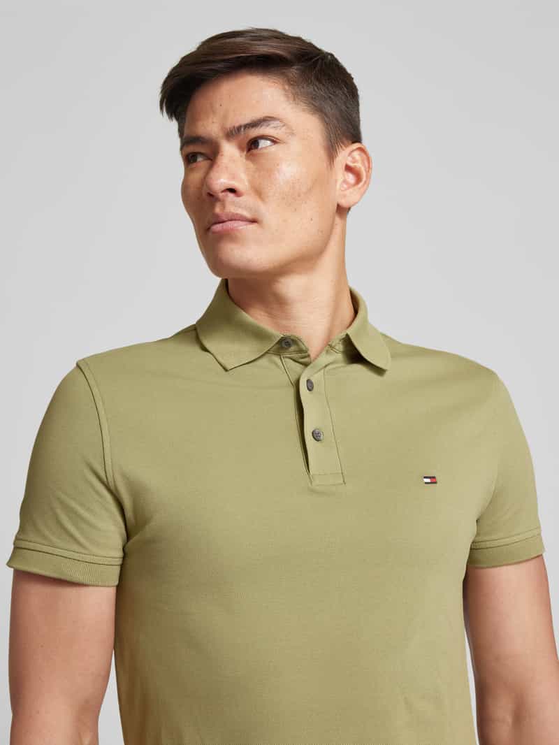 Tommy Hilfiger Slim fit poloshirt met labelstitching