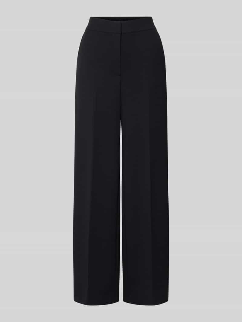 Stoffen broek met wijde benen en persplooien