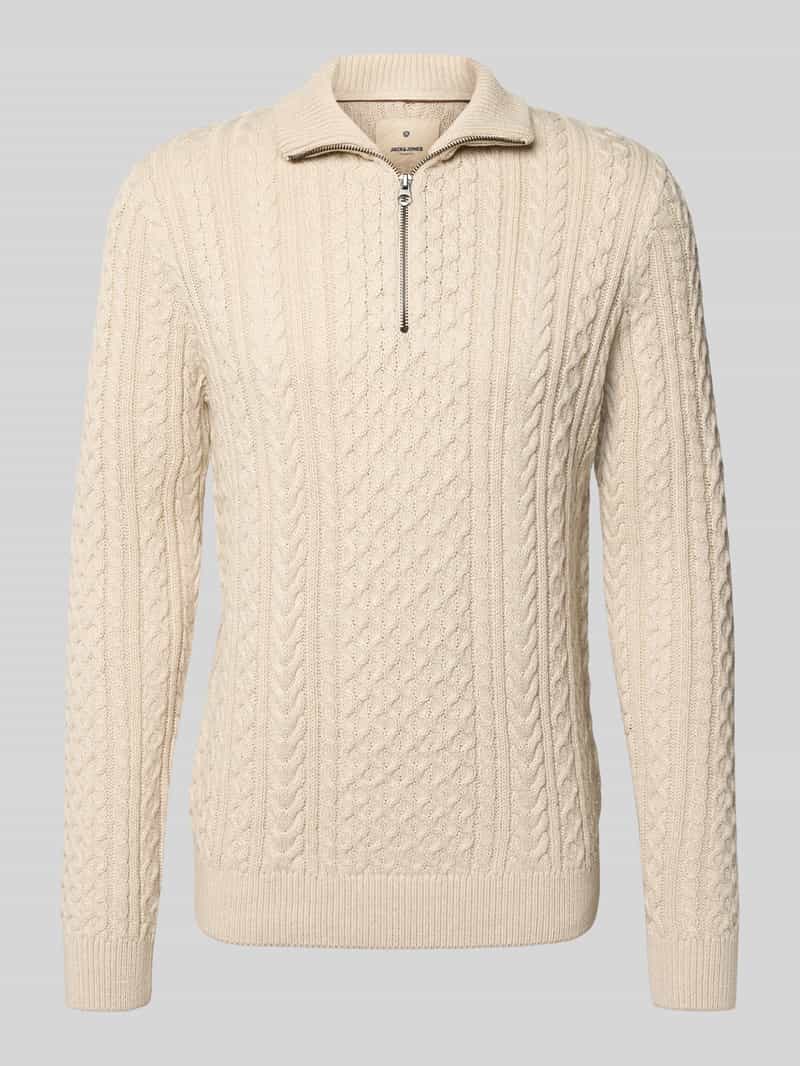 Jack & Jones Schipperstrui JPRBLUSEAN KNIT CABLE HALF ZIP SN