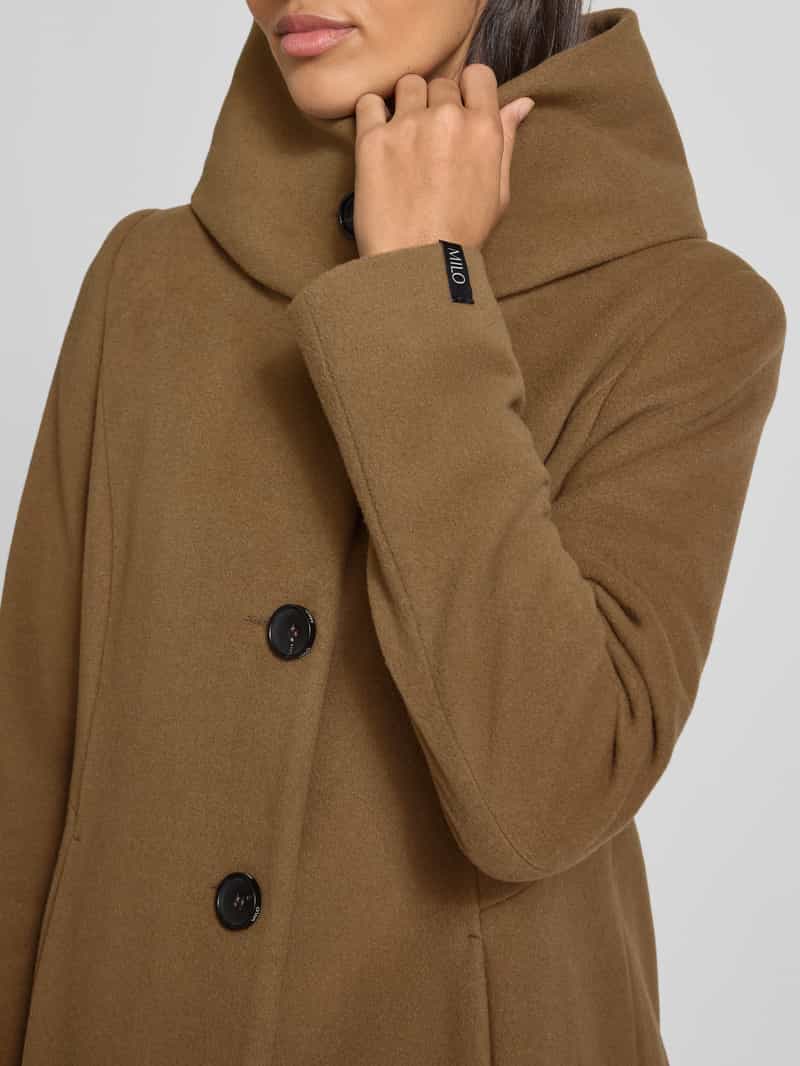 Milo Coats Lange jas met opstaande kraag model 'STACY'