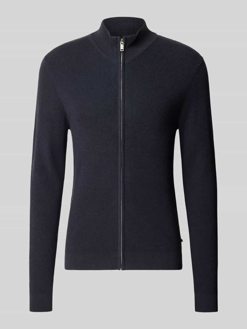 Matinique Slim fit gebreid jack met opstaande kraag model 'Alagoon'