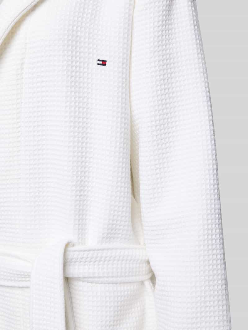 Tommy Hilfiger Regular fit badjas van geweven stof met wafelstructuur