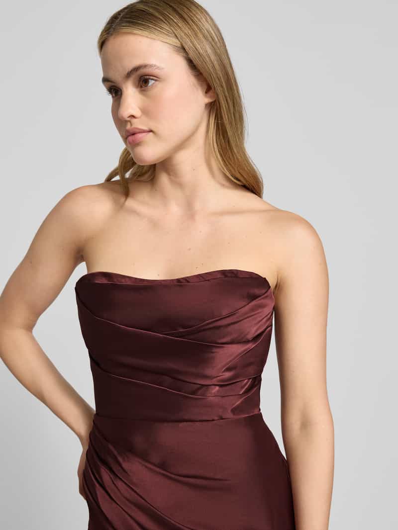 luxuar Avondjurk van satijn in off shoulder-look met loopsplit