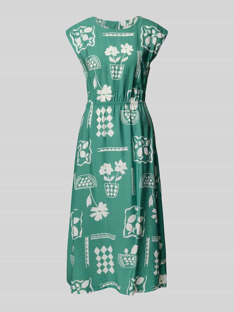 Ichi Midi-jurk met ronde hals model 'YETTA'