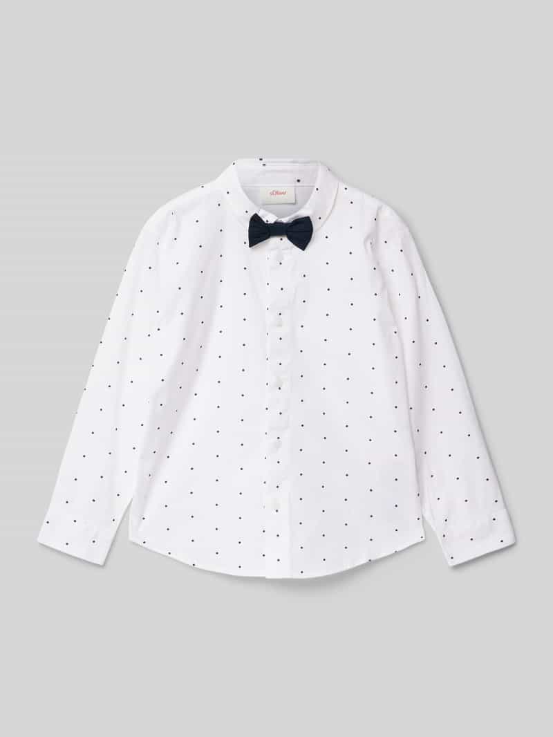 s.Oliver RED LABEL Regular fit overhemd met afneembare strik met katoen