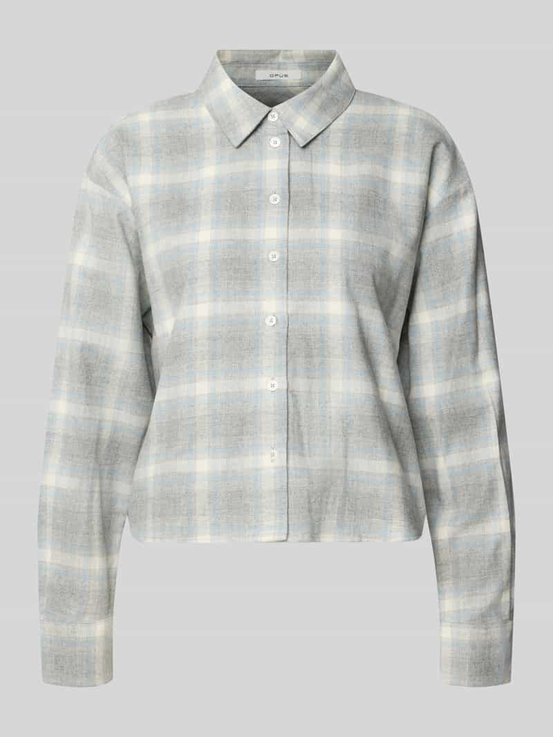 Opus Regular fit blouse met lange mouwen van puur katoen model 'Flakaro'