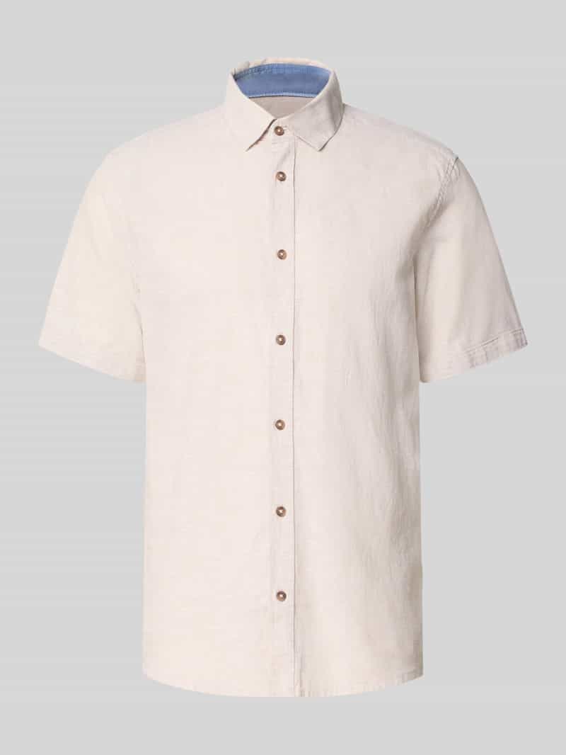 Tom Tailor Regular Fit Freizeithemd aus Leinen-Baumwoll-Mix in Beige, Größe XL 2016300XL