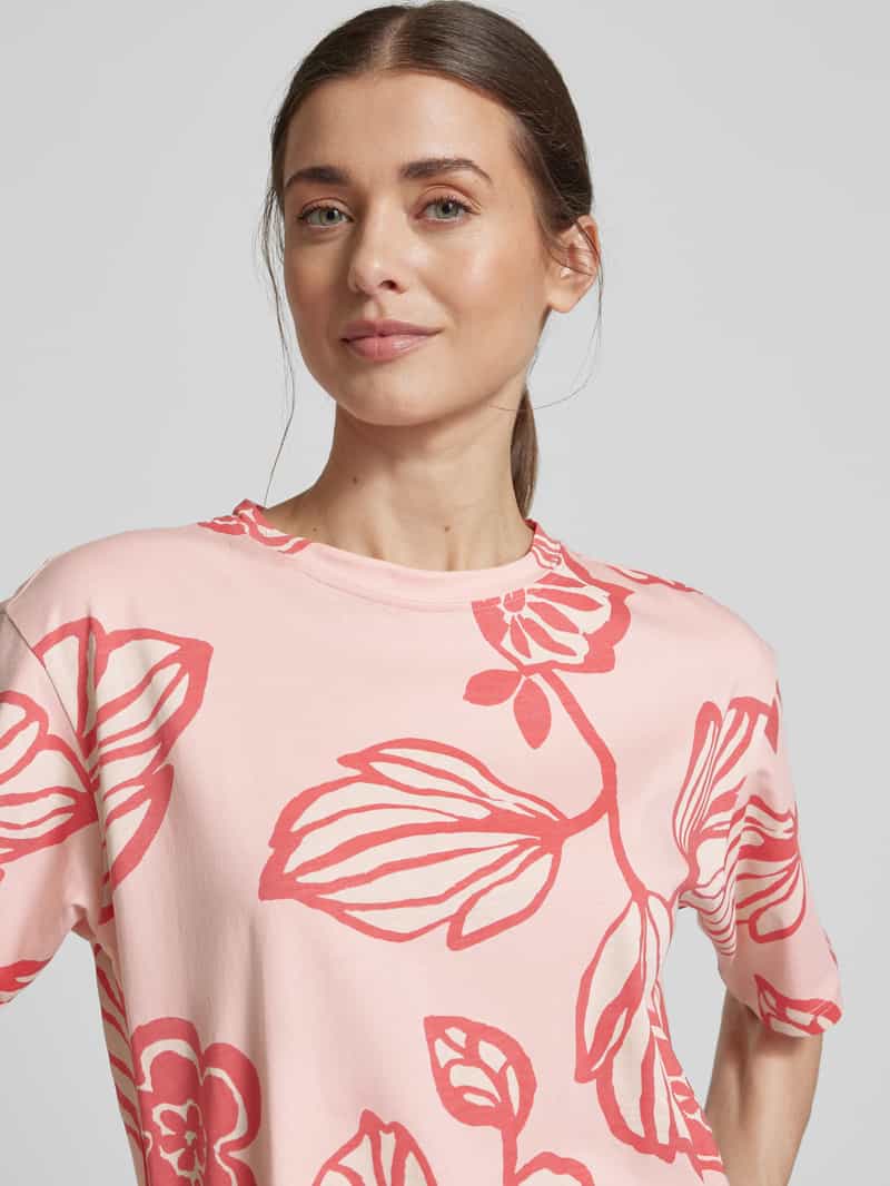 JAKE*S STUDIO WOMAN T-shirt met geribde ronde hals