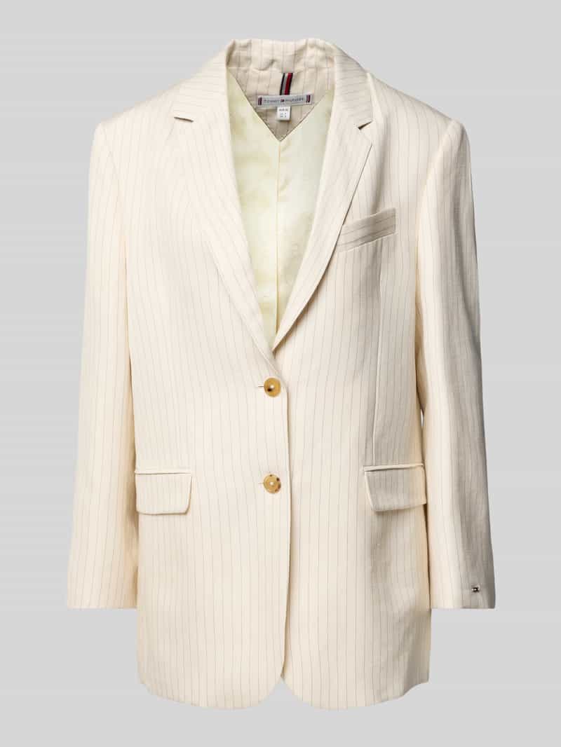 Tommy Hilfiger Relaxed-fit blazer van een mix van viscose en linnen