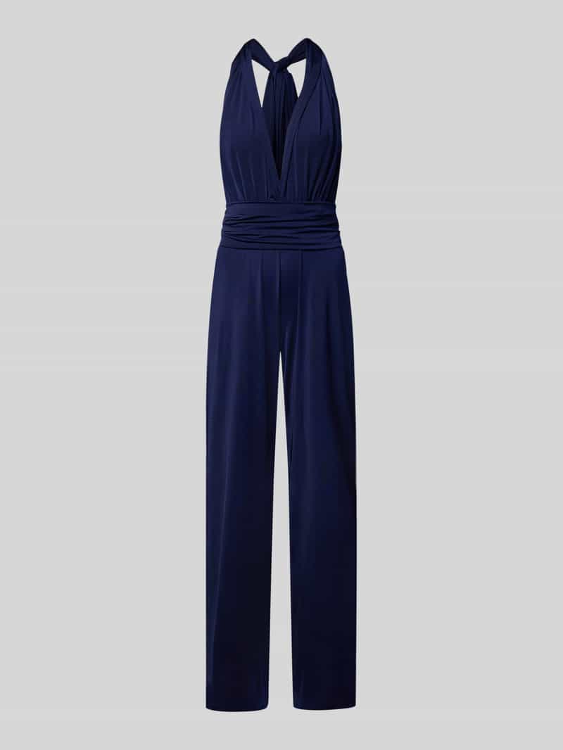 Jumpsuit met V-hals en vetersluiting aan de achterkant