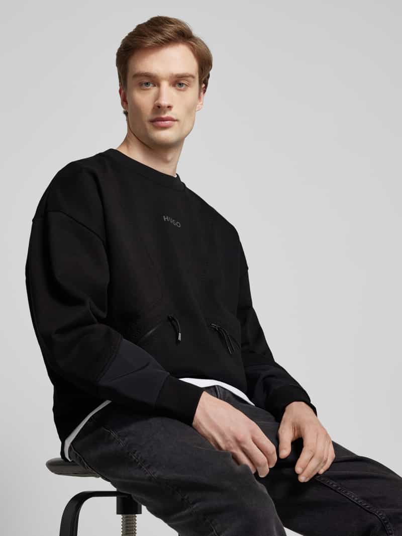 HUGO Sweatshirt met labelprint model 'Dautumnas'