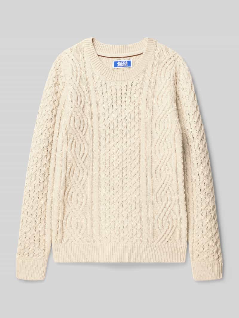 jack & jones Regular fit gebreide pullover met structuurmotief model 'Sean'