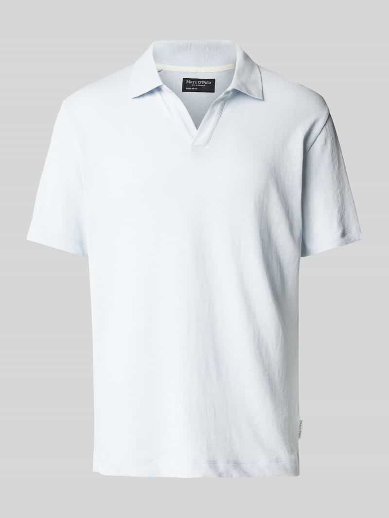 Marc O'Polo Regular fit poloshirt van een mix van katoen en linnen