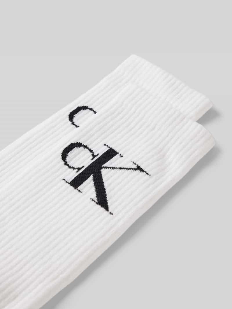 Calvin Klein Jeans Sokken met logostitching in een set van 2 paar