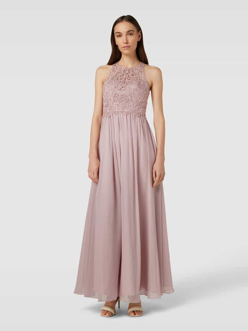 Avondjurk met bloemenborduursels en siergarnering Laona