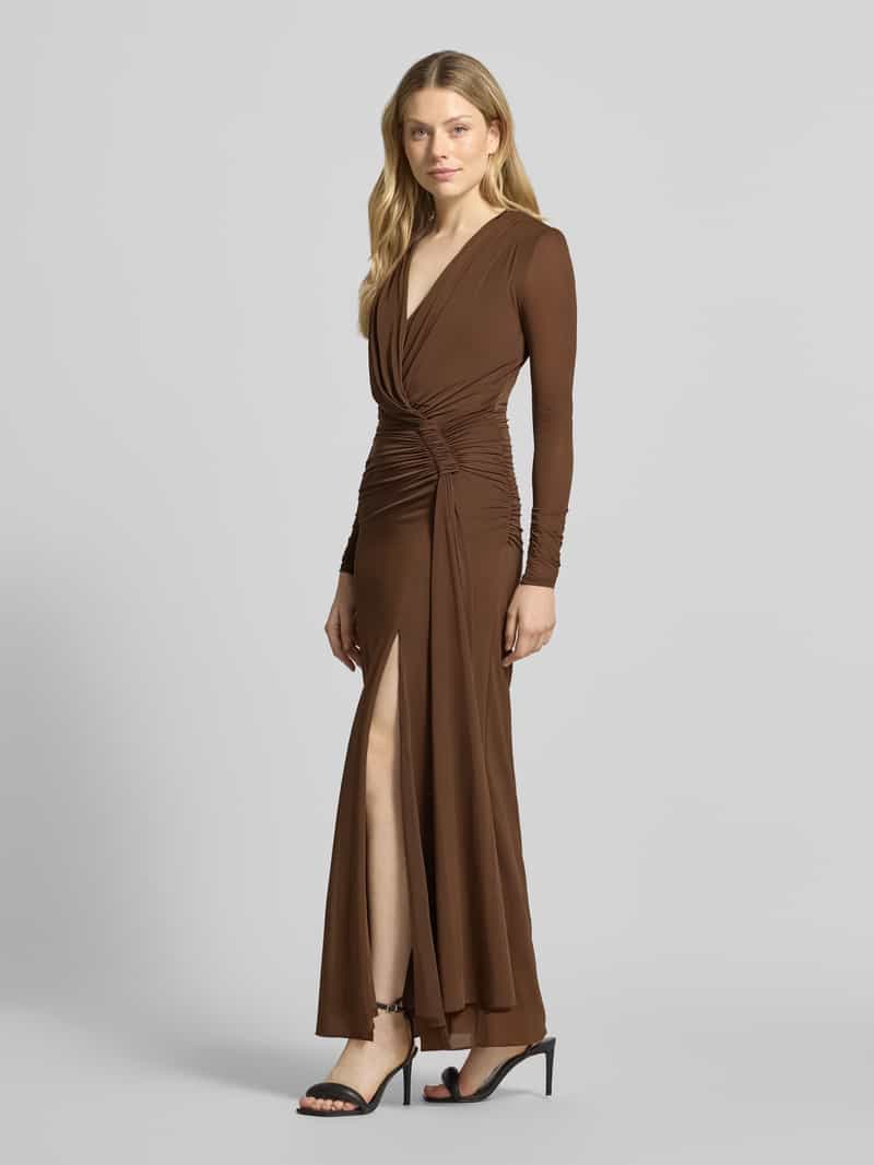 Forever New Maxi-jurk in wikkellook model 'Amara' donkerbruin, foto 5