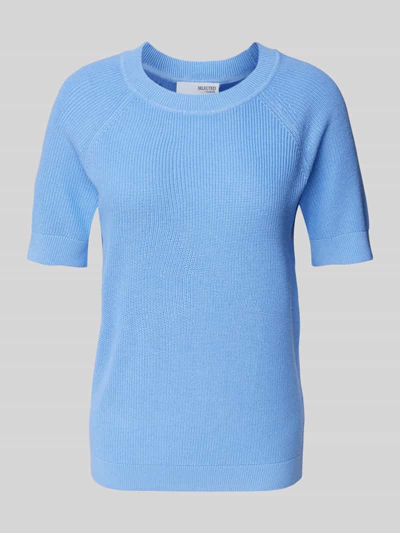 Selected Femme Gebreid shirt met ronde hals model 'SLFELINNA'