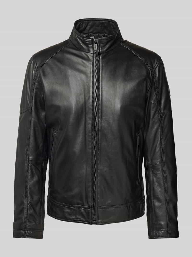 Strellson Regular fit leren jack van lamsnappa model 'PRESTON 2.0'