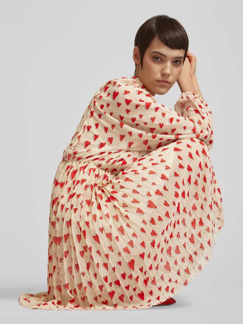 Jake*s Collection Knielange jurk met druppelvormige hals