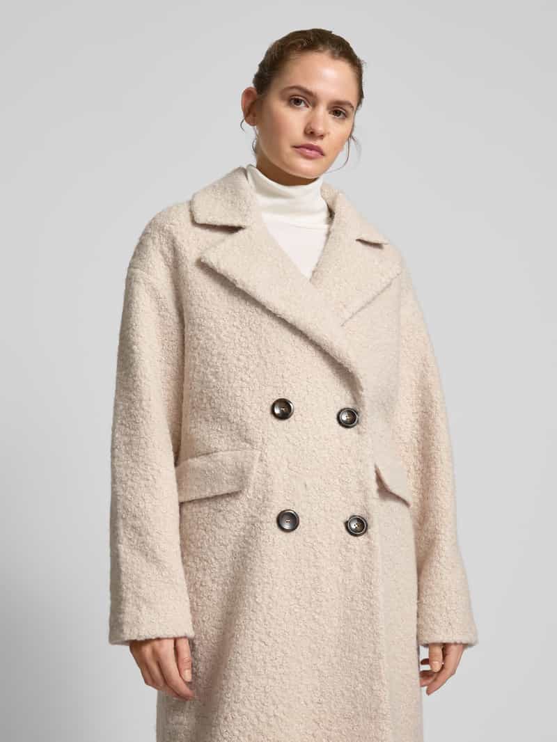 Only Materiaal met reverskraag in bouclé model 'VALERIA'