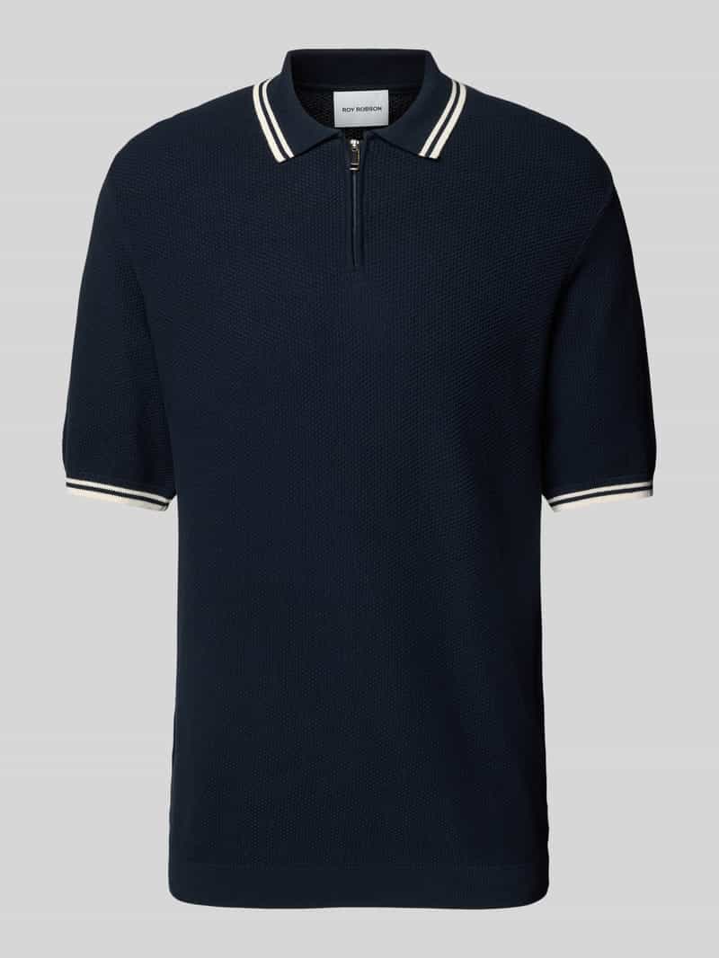 Roy Robson Poloshirt met korte ritssluiting