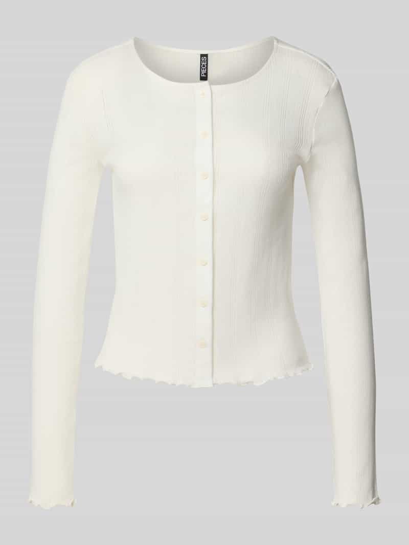 Pieces Slim fit gebreid jack van puur katoen model 'MARIE'
