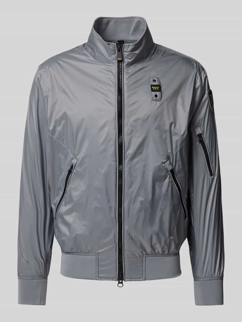 Blauer Usa Bomberjack met ritszakken model 'BRAHMS'