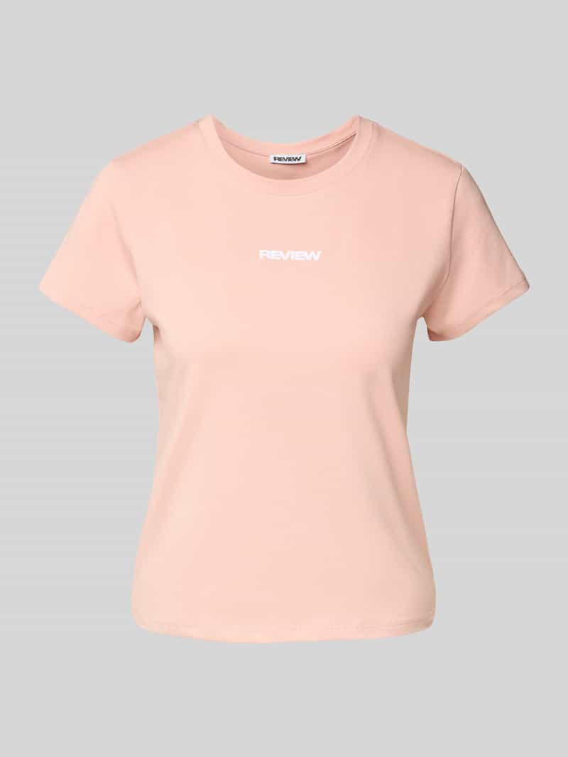 T-shirt met labelstitching en ronde hals
