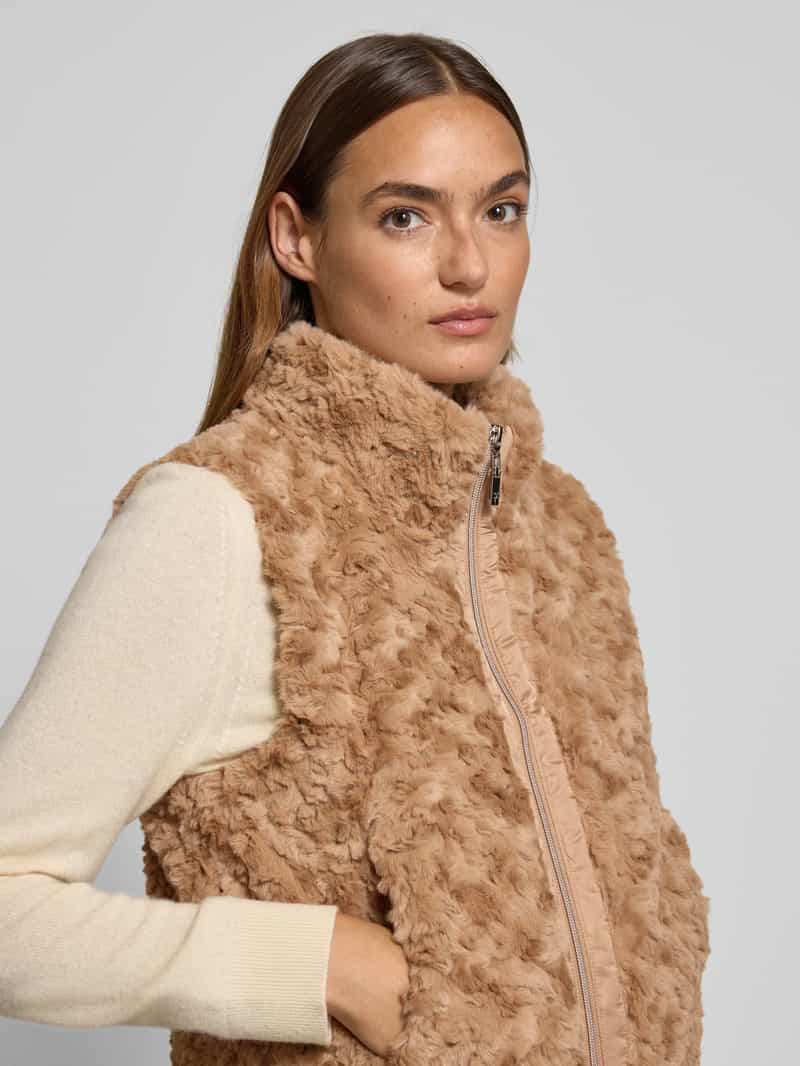 monari Gilet van imitatiebont met tweewegsritssluiting