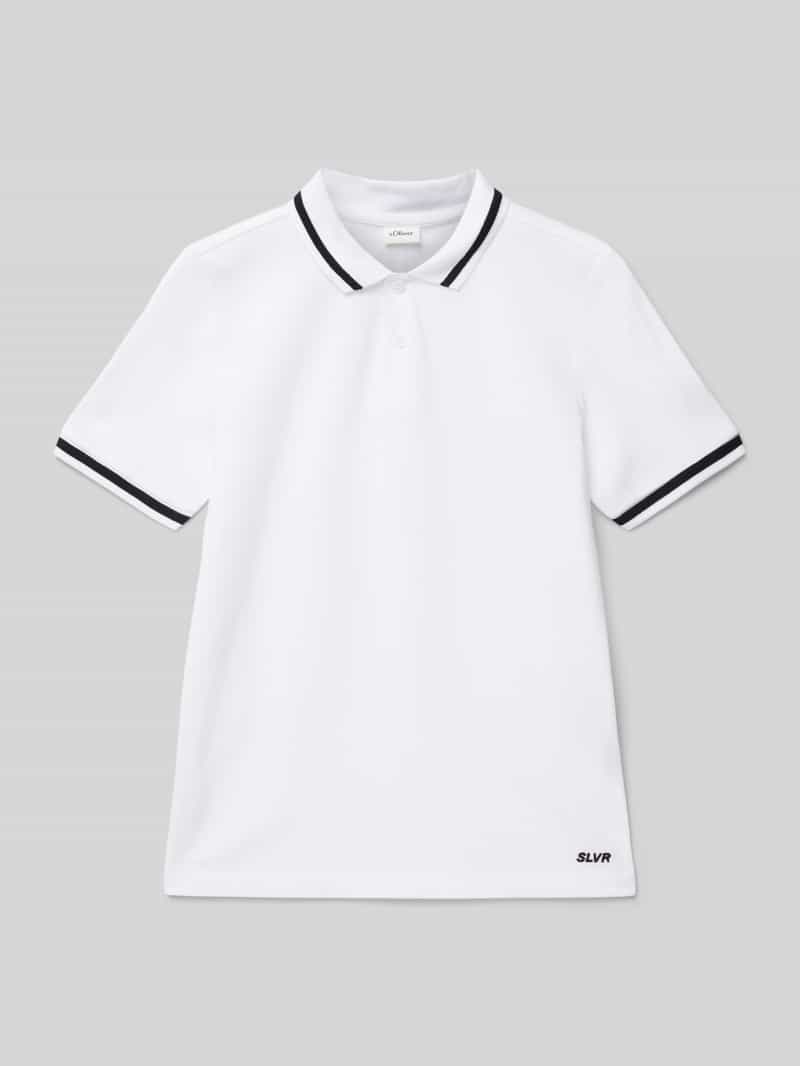 s.Oliver RED LABEL Regular fit poloshirt van katoen-piqué met contraststrepen