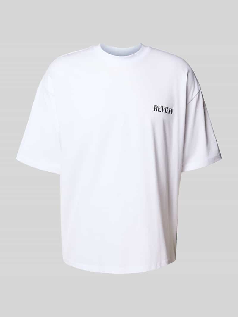T-shirt met extra brede schouders