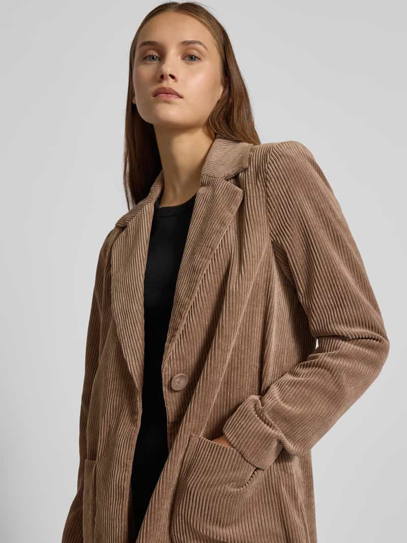 Only Regular fit lange corduroy jas met reverskraag model 'ASTRID'