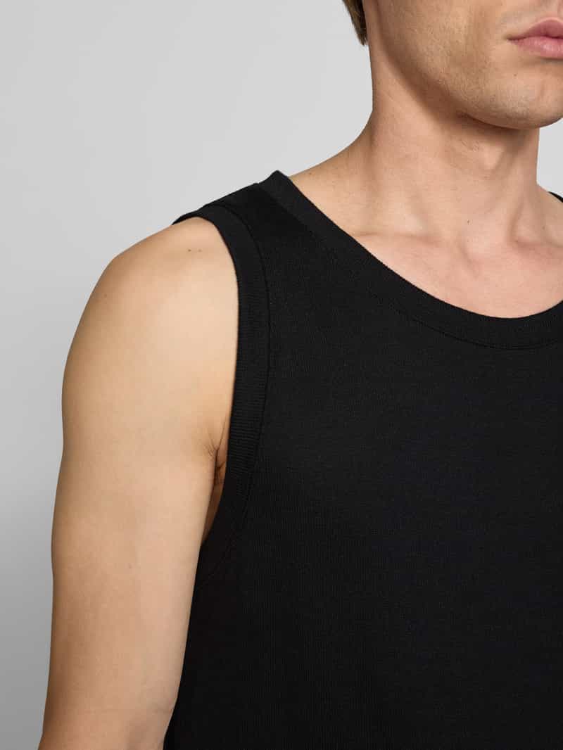 REVIEW Tanktop met ronde hals en labeldetail