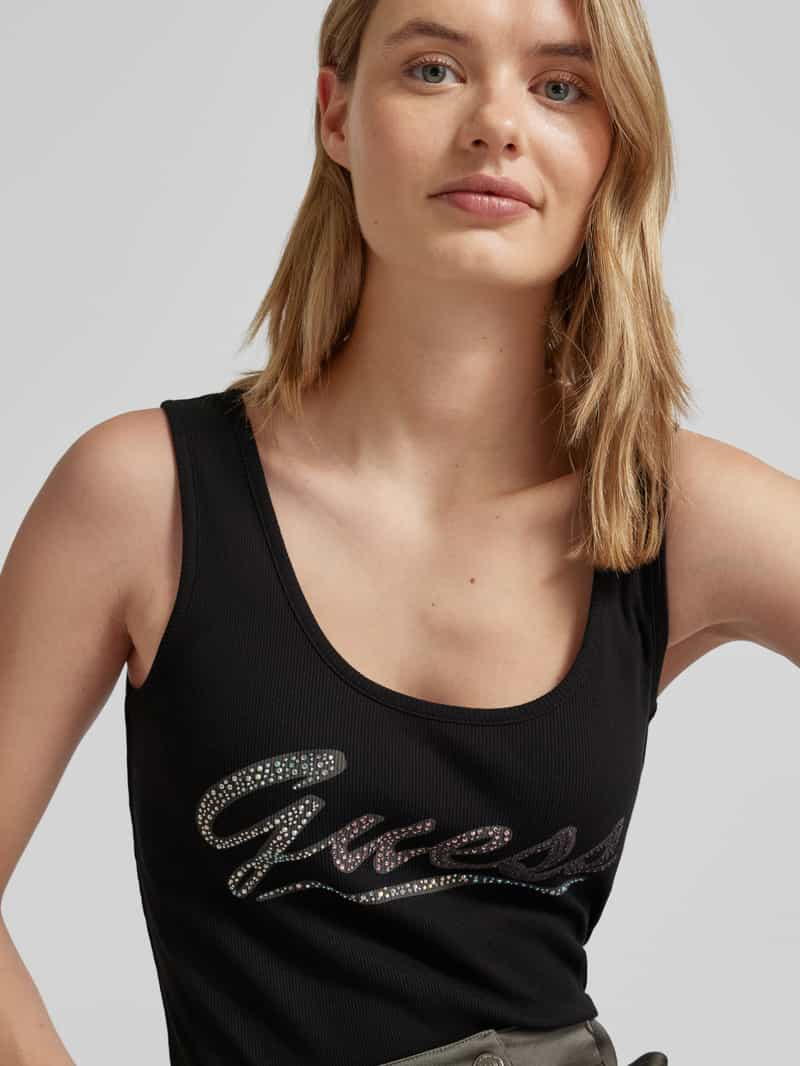 Guess Tanktop met strass-steentjes