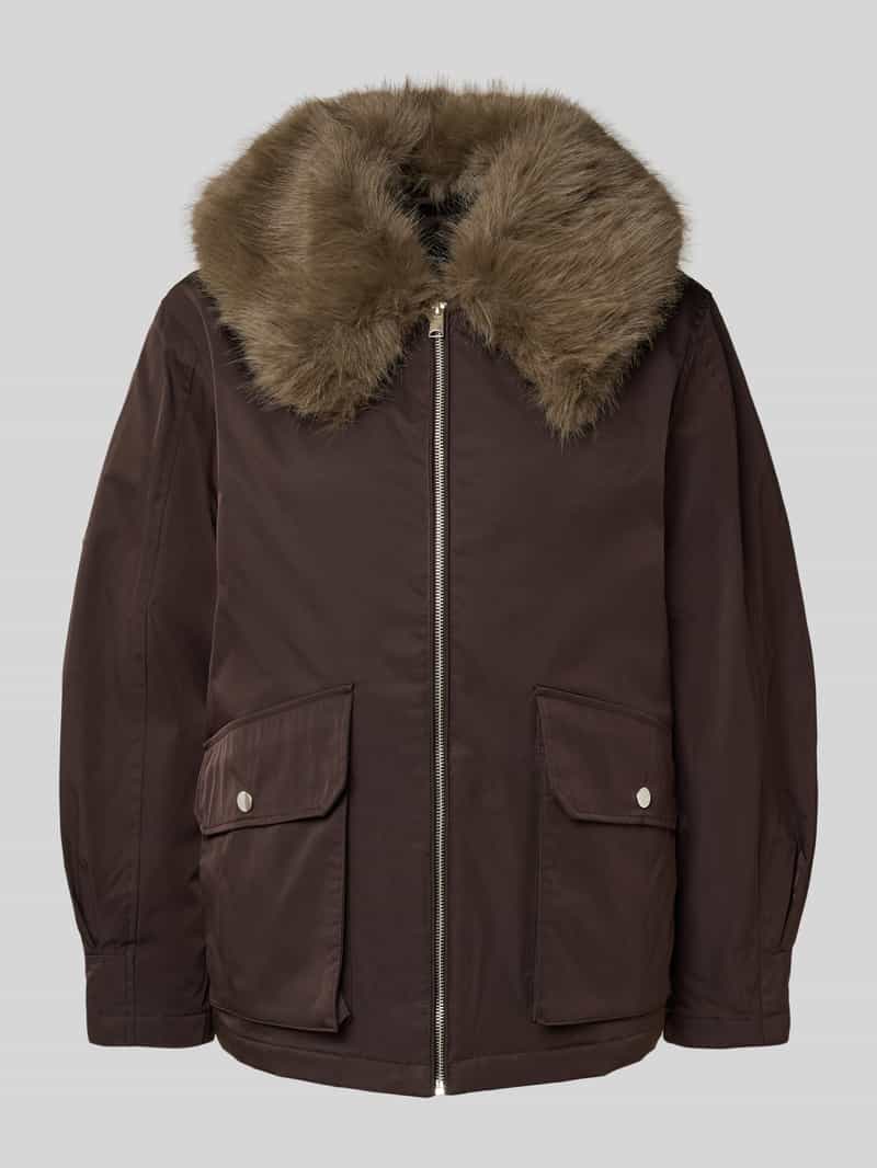 Vero Moda Regular fit bomberjack met afneembare kraag van imitatiebont model 'SEOUL'