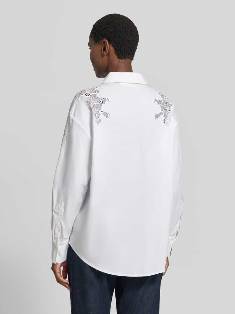 Cph Muse Blouse met kant en overhemdkraag model 'SHIRLEY'