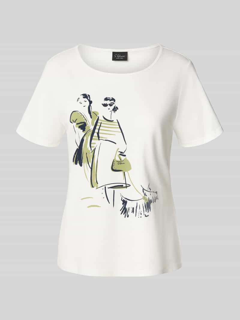 s.Oliver BLACK LABEL Regular fit T-shirt van puur katoen