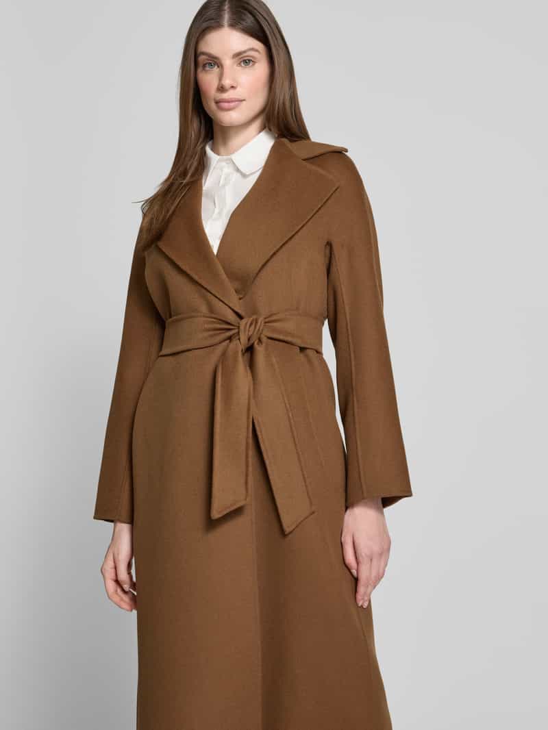 Max Mara Studio Regular fit lange jas met kasjmier model 'CLES'