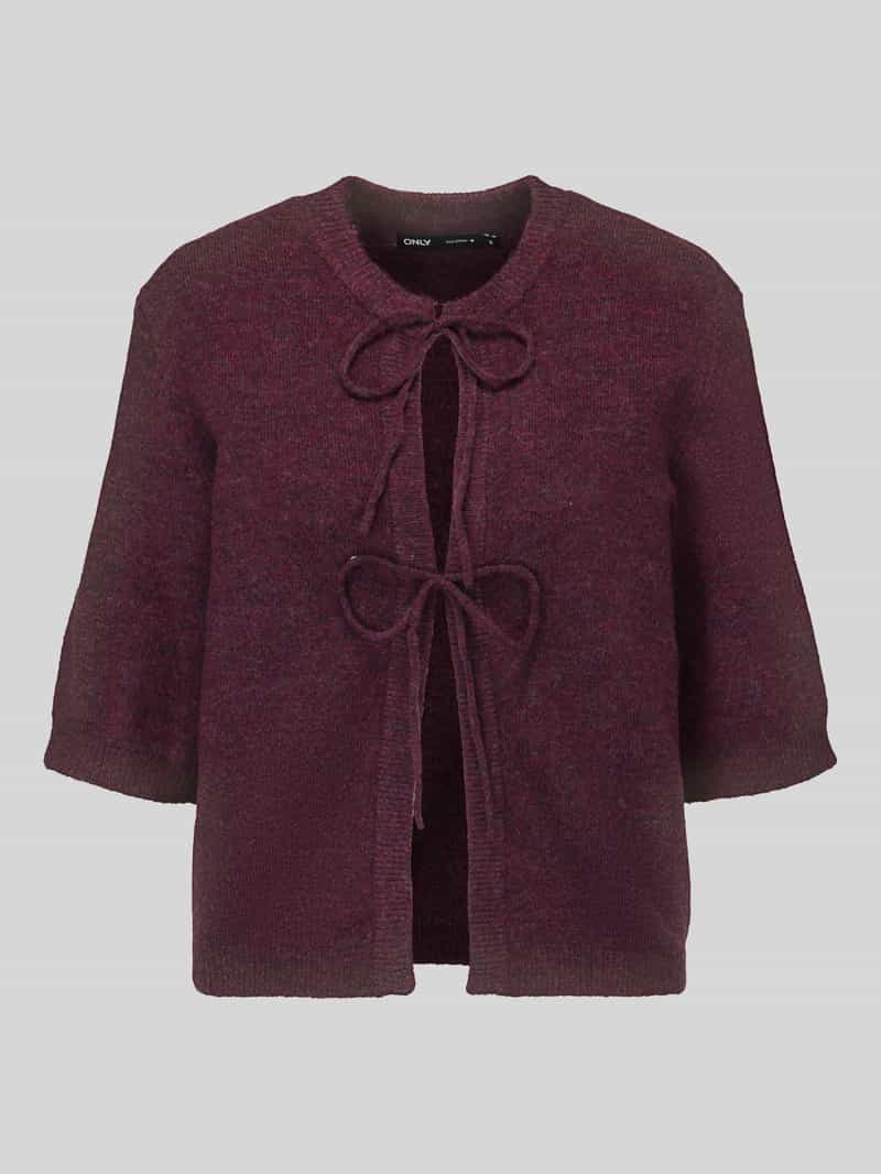 Regular fit gebreid jack met vetersluiting model 'SIMONI'