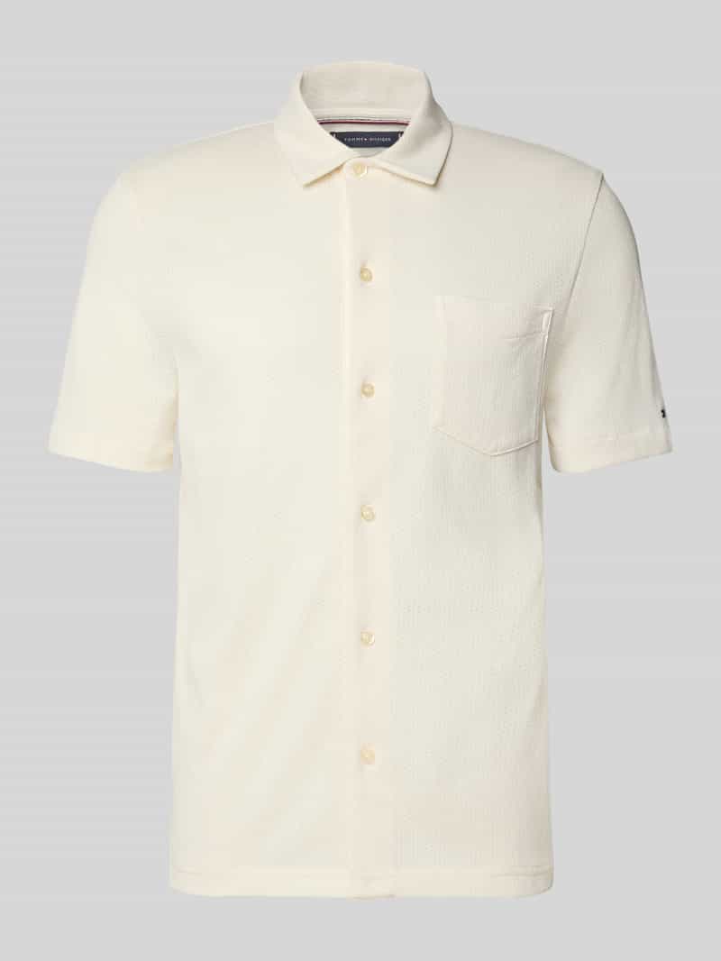 Tommy Hilfiger Regular fit vrijetijdsoverhemd met mesh structuur