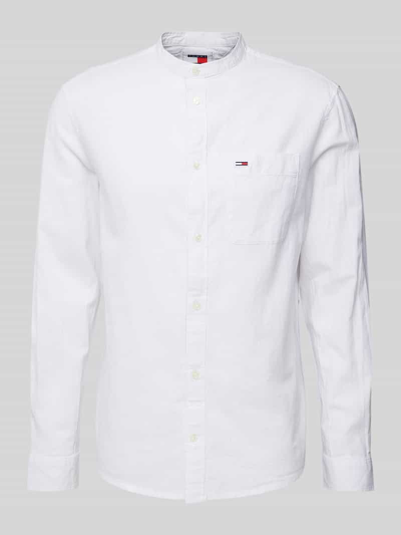 Tommy Jeans Vrijetijdsoverhemd in effen design met labelstitching