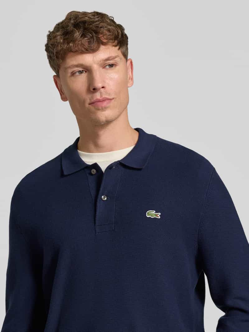 Lacoste klassiek fit poloshirt van puur katoen donkerblauw, foto 4