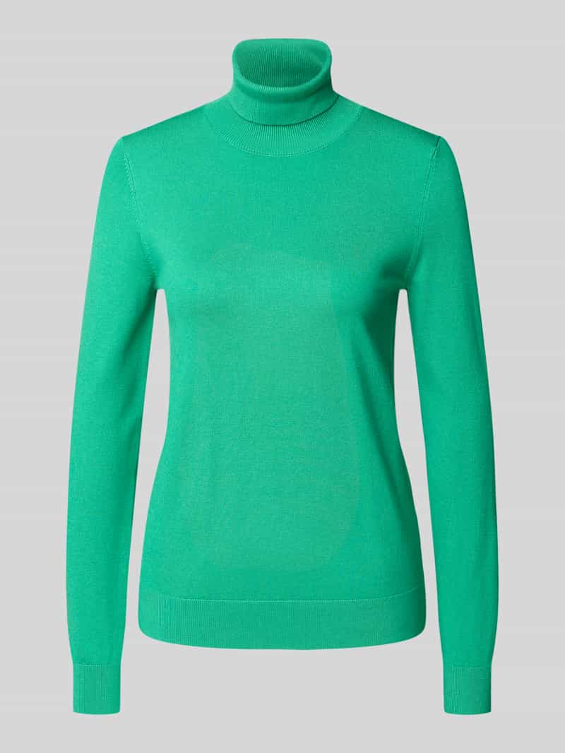 Jake*s Casual Slim fit coltrui van viscosemix in tricotlook