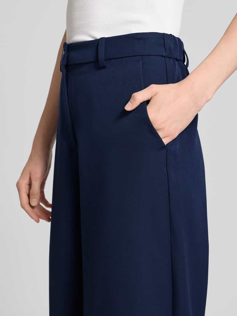 Pieces Regular fit wijde broek met riemlussen model 'KAMIL'